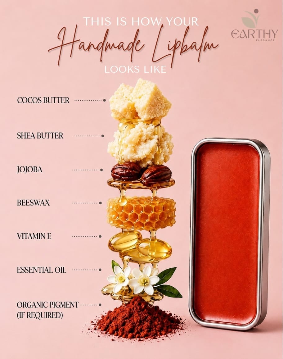 Handmade lip balms with shea and cocoa butter